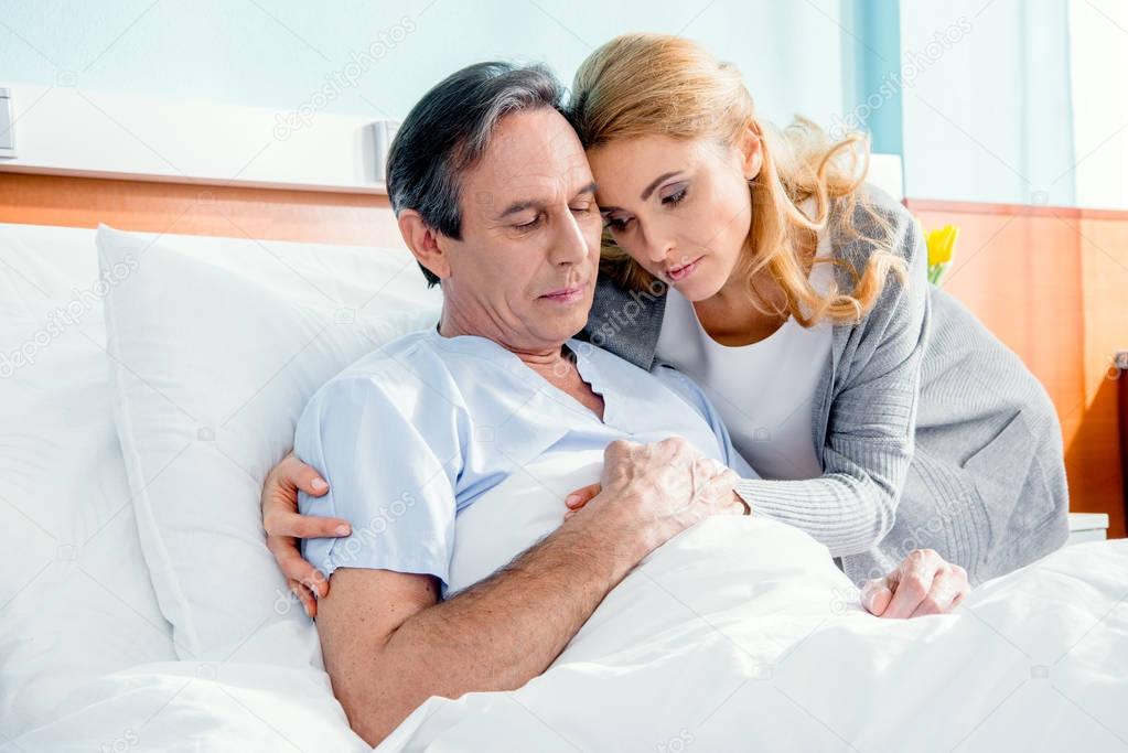 wife visiting husband in hospital 