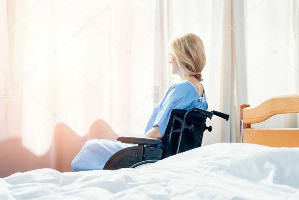 wheelchair woman in hospital