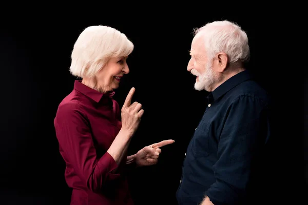 Äldre par ler — Gratis stockfoto