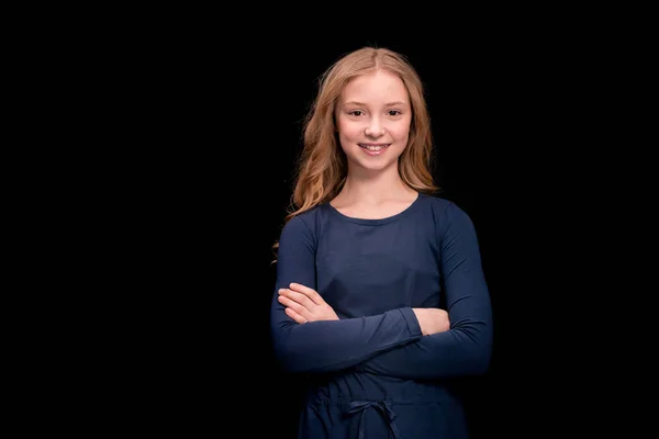 Girl with crossed arms — Free Stock Photo