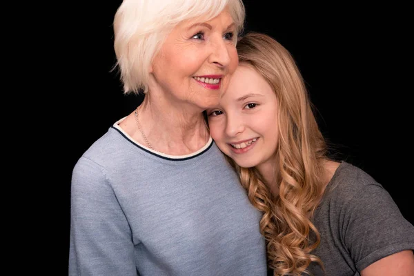 Gelukkig grootmoeder en kleindochter — Stockfoto