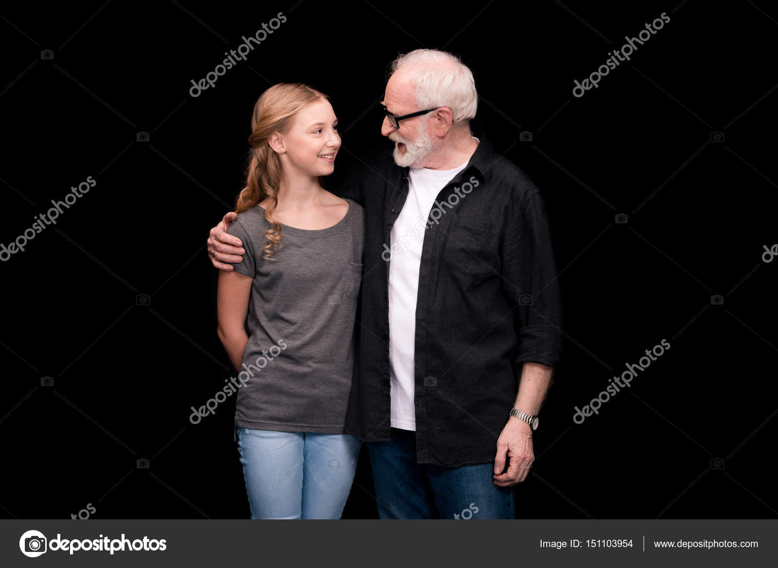 Grandpa And Teen Granddaughter