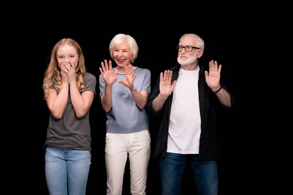 Grandparents with cute granddaughter — Stock Photo, Image