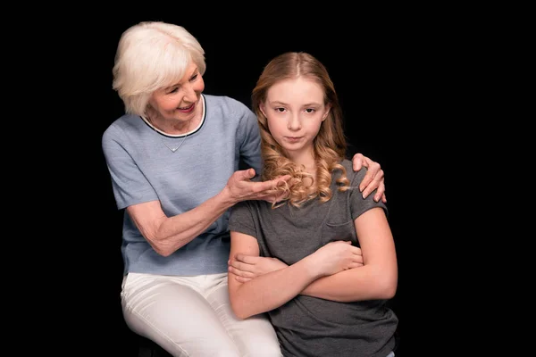 Grandmother with teenage granddaughter — Stock Photo, Image