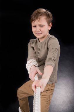 Boy pulling rope clipart