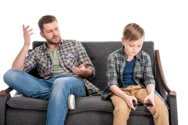 Padre e hijo teniendo conflicto — Foto de Stock