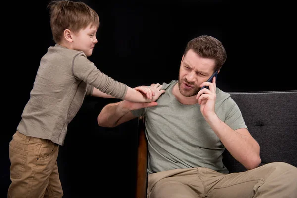 Padre e hijo teniendo conflicto — Foto de Stock