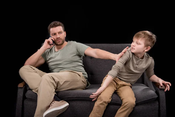 Padre e hijo teniendo conflicto — Foto de Stock