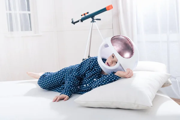 Boy with space helmet — Stock Photo