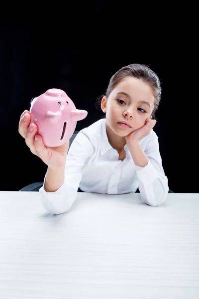 Girl pretending to be businesswoman — Stock Photo