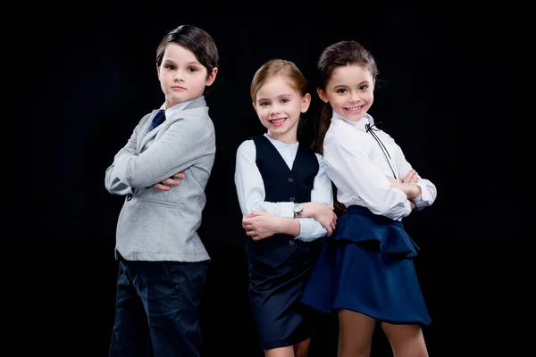 Дети, позирующие в деловой одежде — стоковое фото