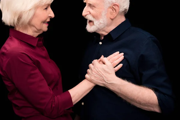 Старша пара тримає руки — Stock Photo