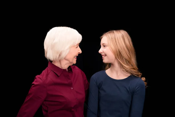 Happy grandchild and grandmother — Stock Photo