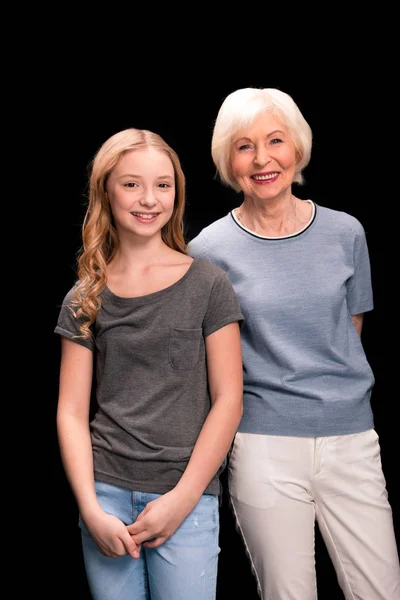 Happy grandmother and granddaughter — Stock Photo