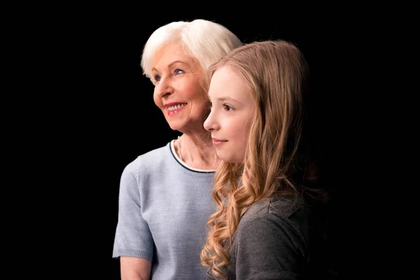 Happy grandmother and granddaughter — Stock Photo