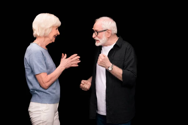 Senior couple gesturing — Stock Photo