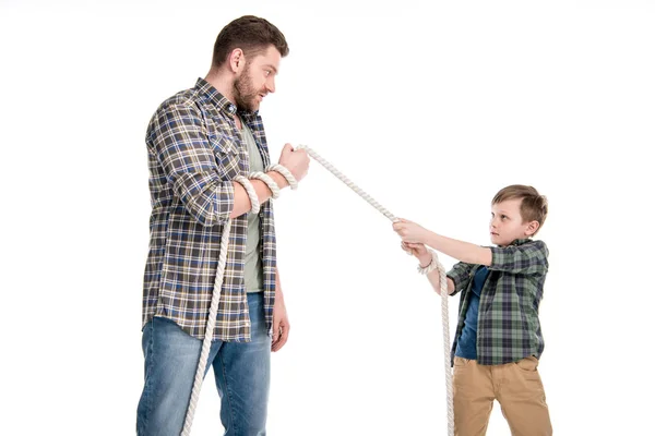 Padre e figlio in conflitto — Foto stock