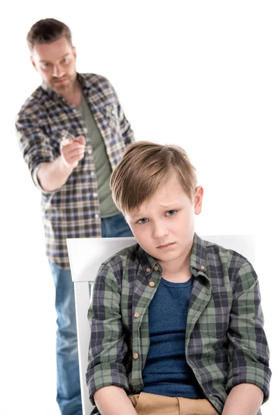 Pai e filho tendo conflito — Fotografia de Stock
