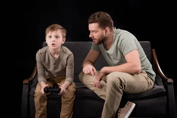 Padre e figlio in conflitto — Foto stock