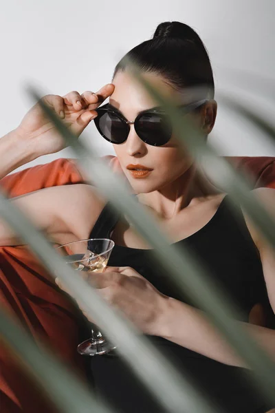 Woman drinking cocktail — Stock Photo