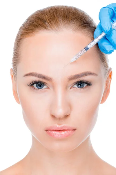 Vrouwelijke botox injectie — Stockfoto