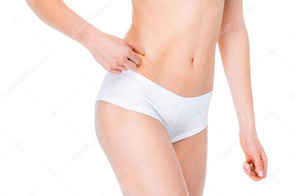 slim woman in underwear 