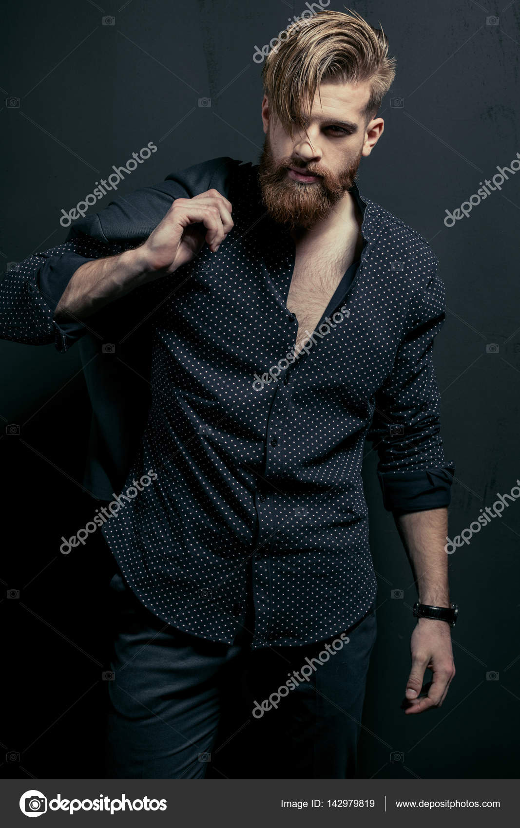 Stylish handsome man Stock Photo by ©VikaOvcharenko 142979819