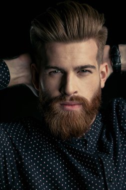 Handsome bearded man clipart