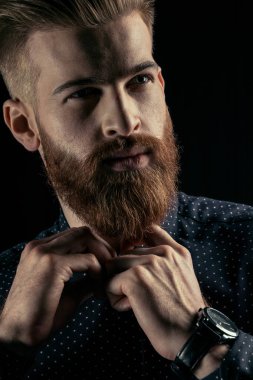 Handsome bearded man clipart