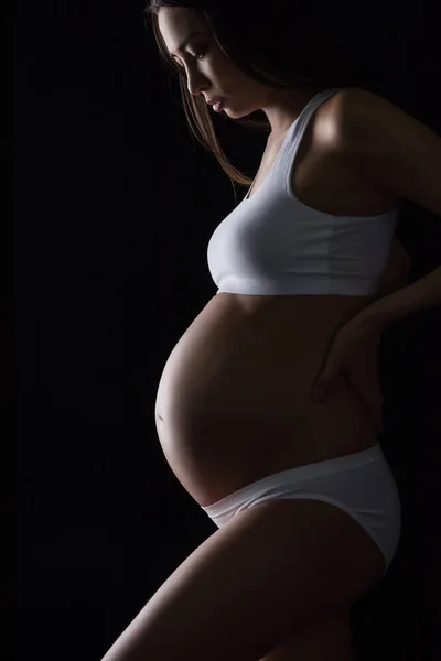 Silhouette of pregnant woman — Stock Photo, Image