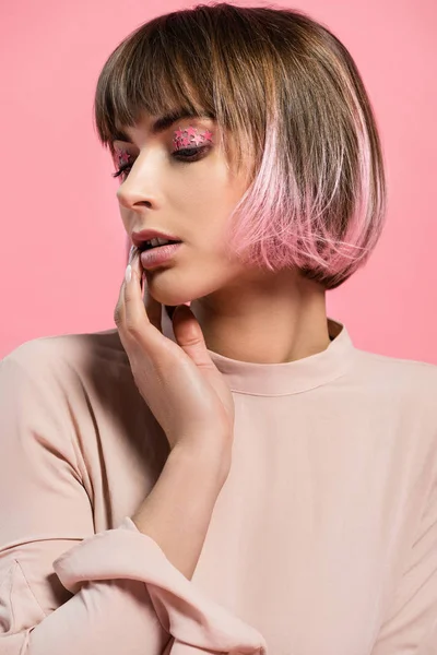 Mujer de moda con maquillaje de fiesta — Foto de Stock