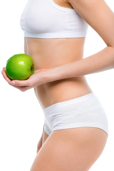 Young woman with apple — Stock Photo