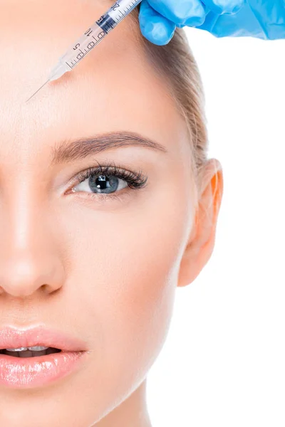 Iniezione femminile di botox — Foto stock