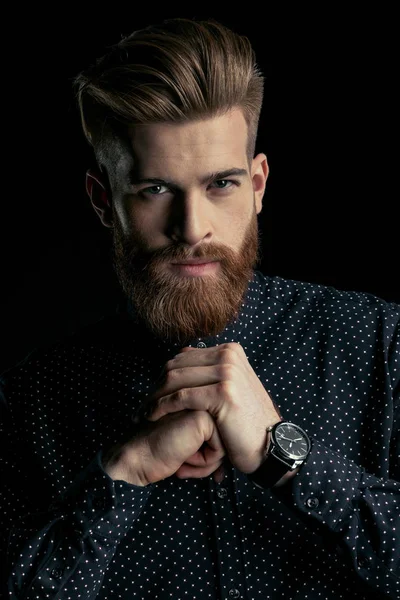 Homem barbudo bonito — Fotografia de Stock