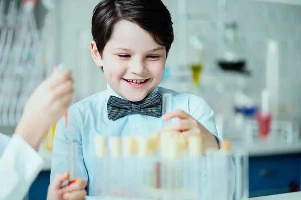 Little scientist in lab — Stock Photo