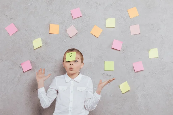 Child with sticker on face — Stock Photo