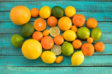 Fresh citrus fruits clipart