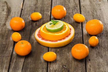 citrus fruits slices clipart