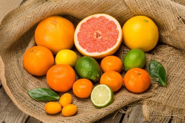 Fresh citrus fruits   clipart