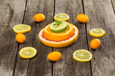 citrus fruits slices clipart