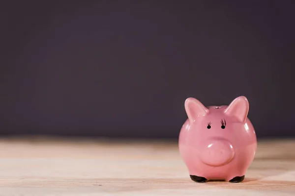 Pink ceramic piggy bank — Stock Photo, Image