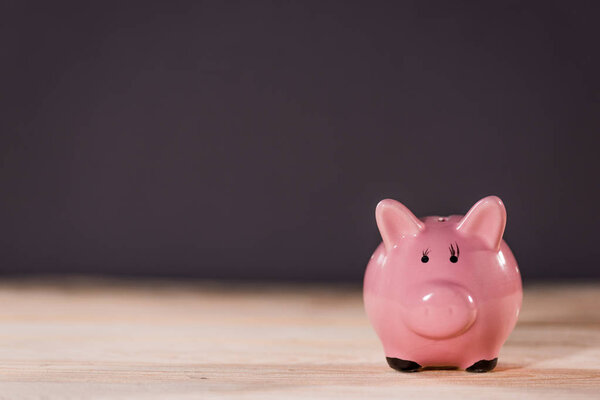 Pink ceramic piggy bank 