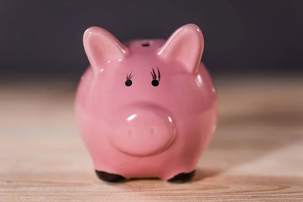 Pink ceramic piggy bank — Stock Photo, Image