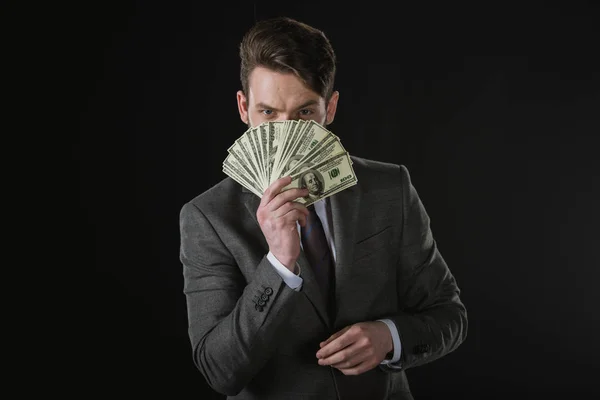 Businessman with dollar banknotes — Stock Photo, Image