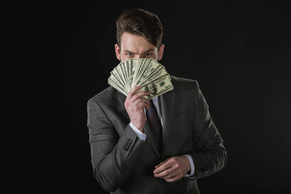 businessman with dollar banknotes