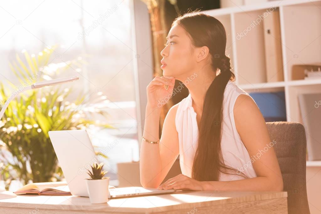 businesswoman working with laptop