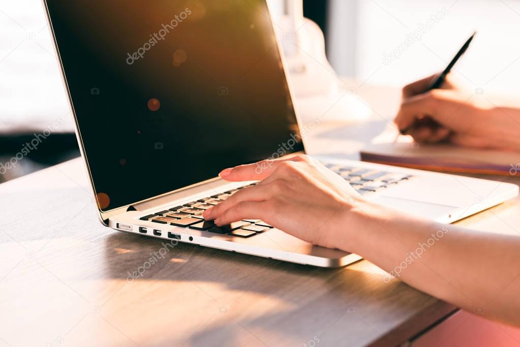 businesswoman working with laptop