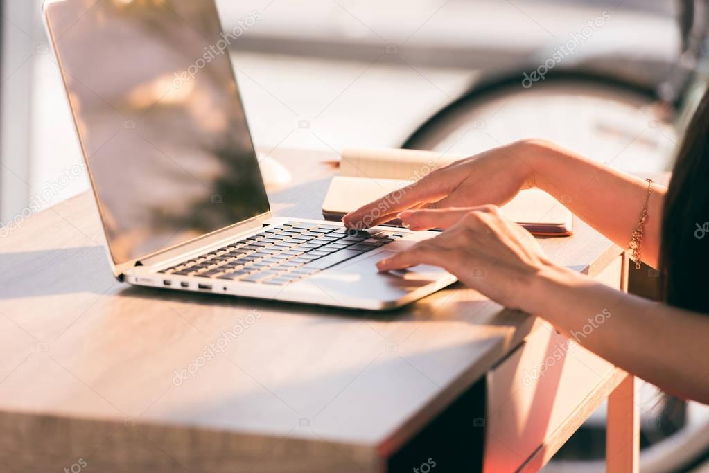 businesswoman working with laptop