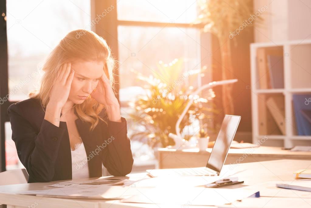 businesswoman working in office