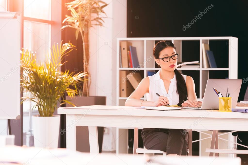 businesswoman working in office